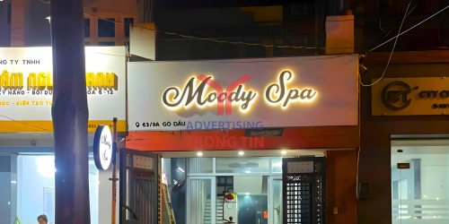 ✨ Moody Spa (Gò Dầu): Giải Pháp Chữ Nổi Tinh Tế & Hộp Đèn Vẫy Cao Cấp