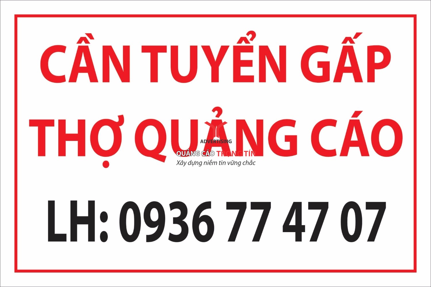 Tuyển thợ quảng cáo